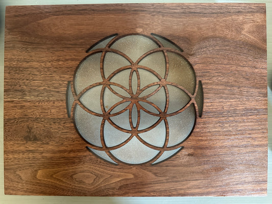 Seed of Life Walnut Desktop Altar