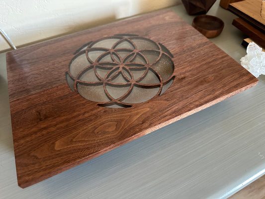 Seed of Life Walnut Desktop Altar