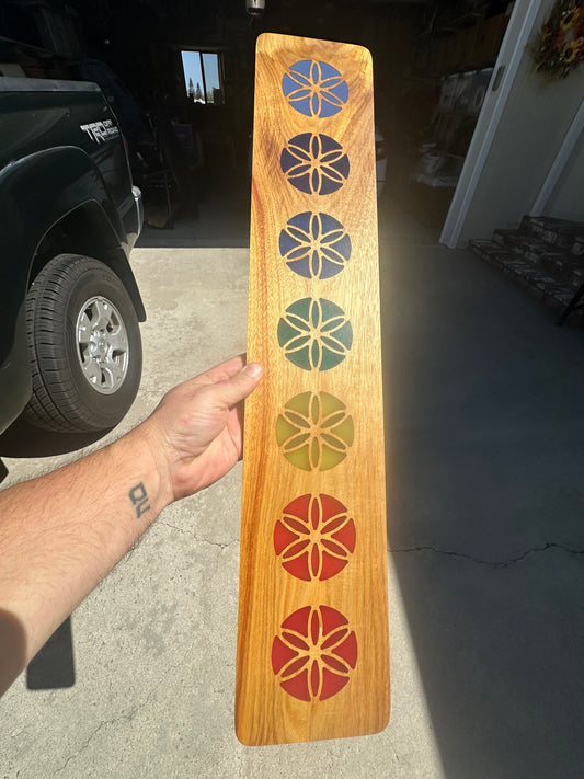 7 Chakras Seed of Life Wall Decor | Canary Tropical Hardwood