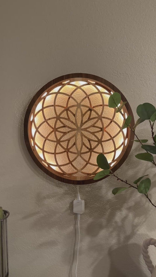 Double Seed of Life LED Wall Art