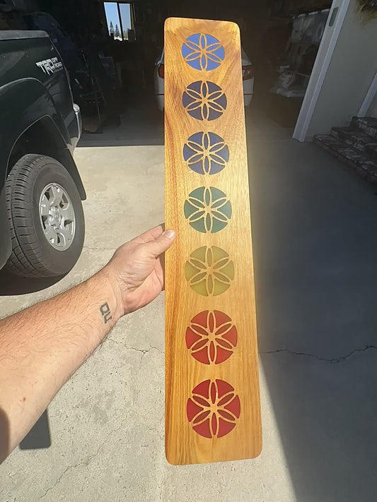 7 Chakras Seed of Life Wall Decor | Canary Tropical Hardwood